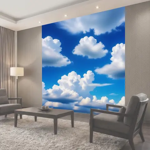 Фотообои Небо с облаками, похожими на картины разных художников