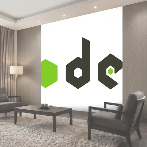 Фотообои Узел js, логотип, nodejs