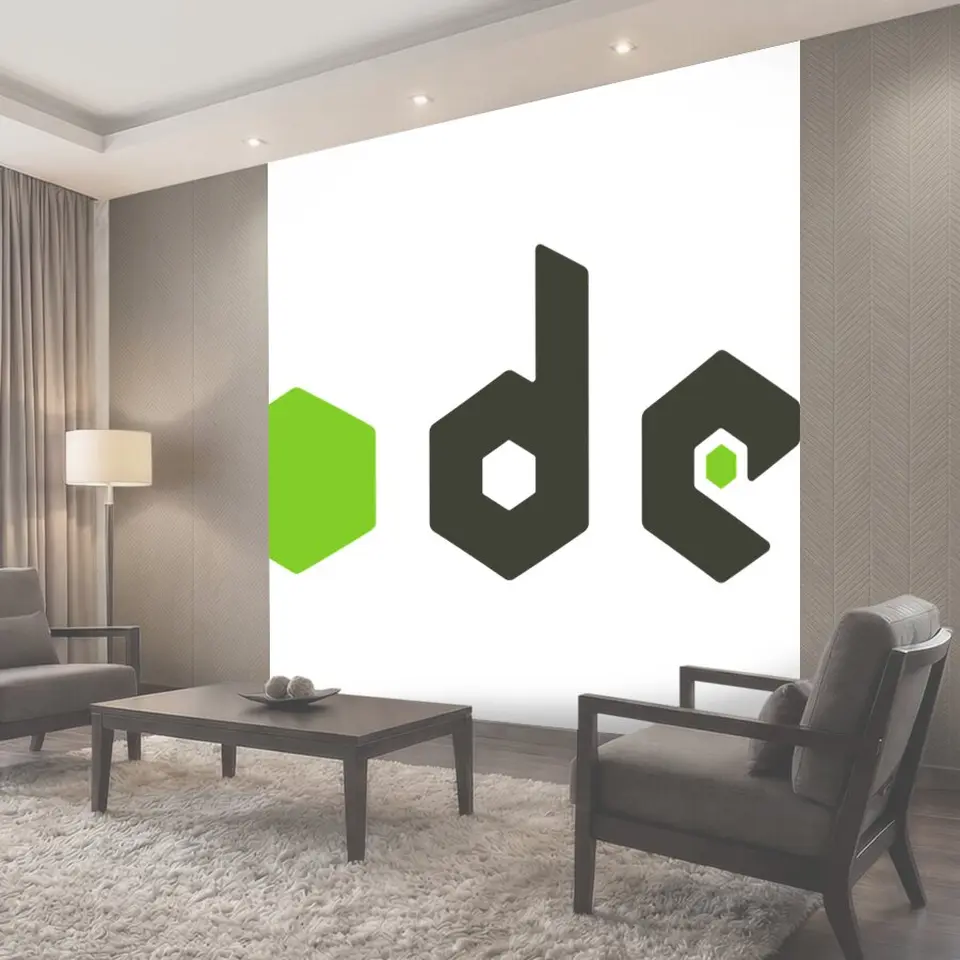 Фотообои Узел js, логотип, nodejs