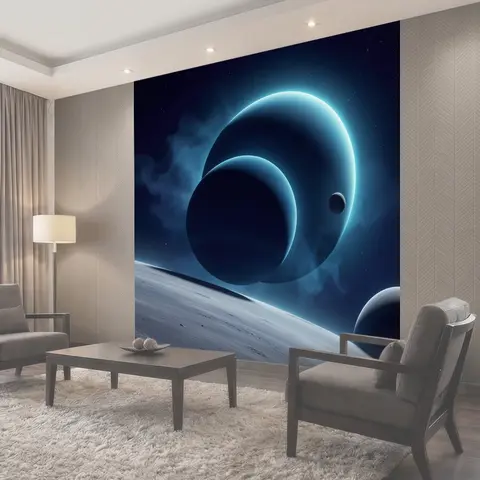 Фотообои Космический пейзаж с планетами