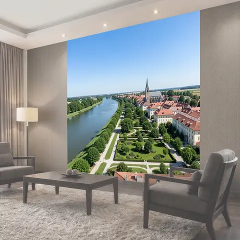 Фотообои Европейский город у реки