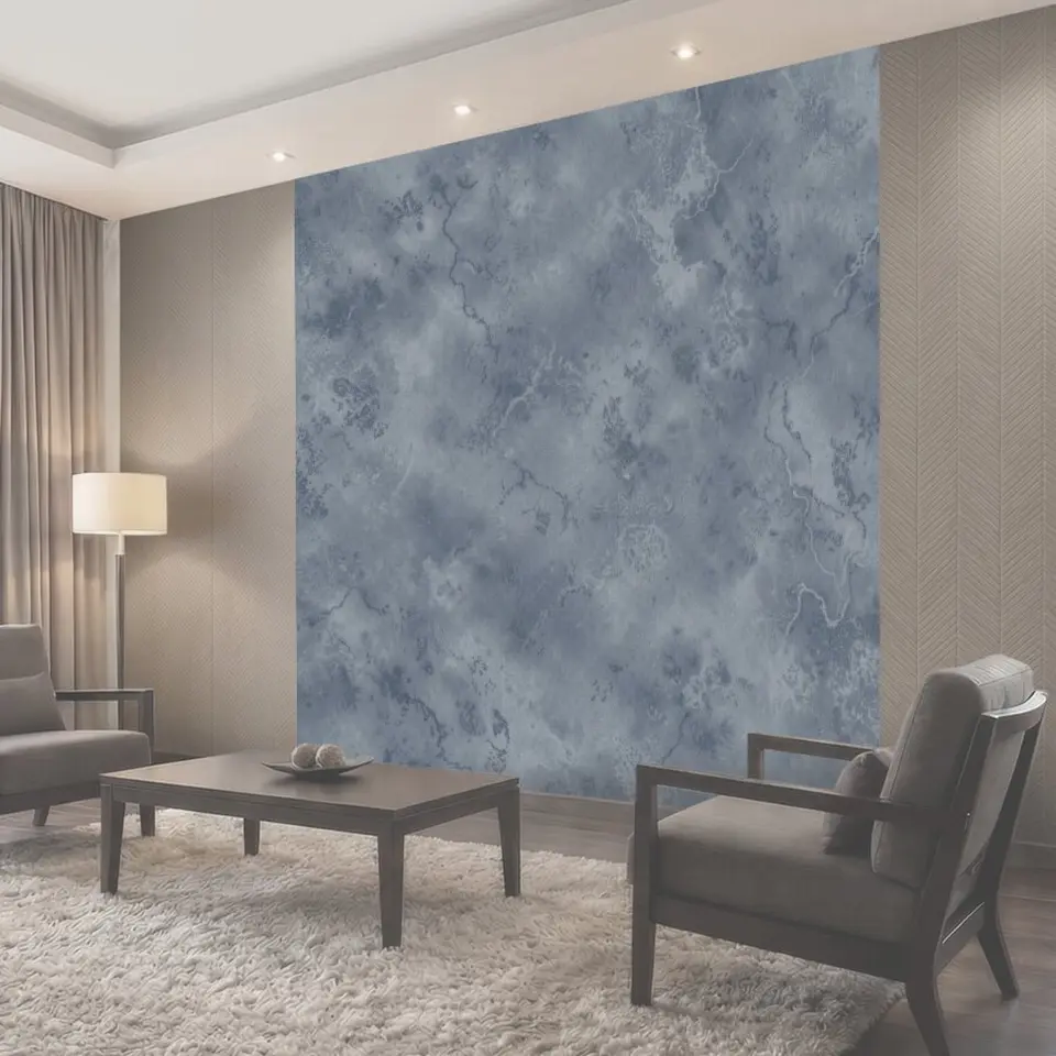 Фотообои Синие мраморные разводы и трещины