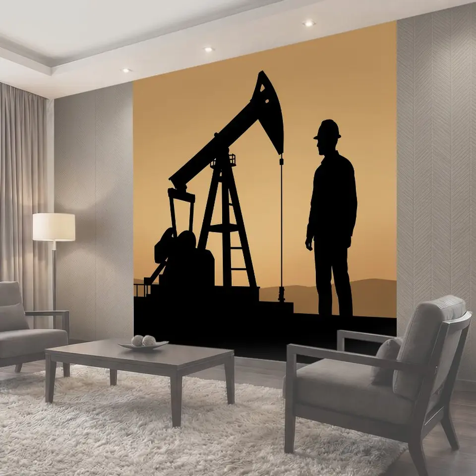 Фотообои Нефтяник у качалки на закате