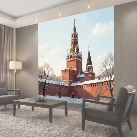 Фотообои Кремлёвская башня зимой