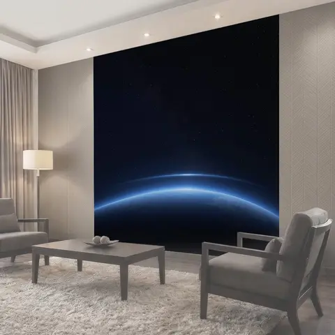 Фотообои Земля из космоса с небесной дугой