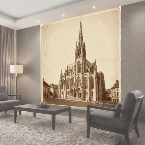 Фотообои Старинный собор с башней