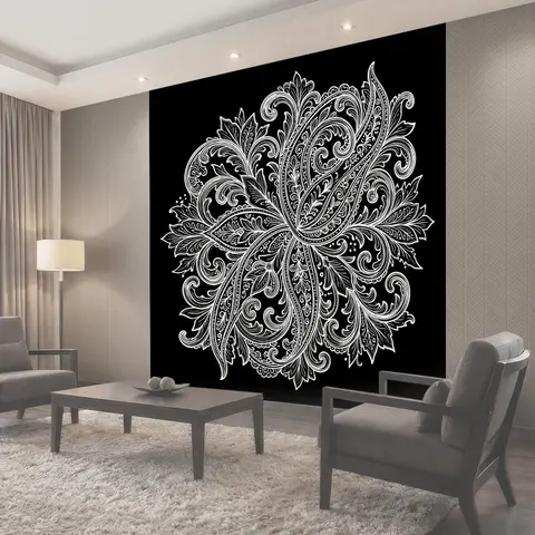Фотообои Восточный пейсли с цветочными завитками