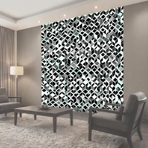 Фотообои Кубический 3D-паттерн с бирюзой