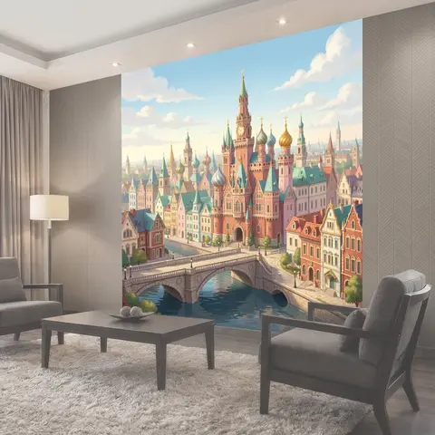 Фотообои Сказочный город с башнями