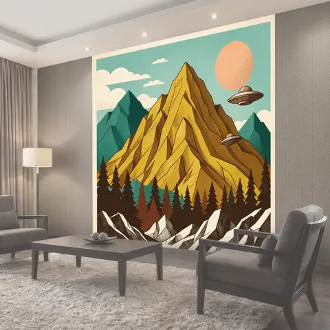 Фотообои Космический горный пейзаж