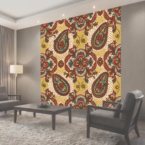 Фотообои Индийский пейсли с цветочными медальонами