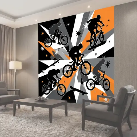 Фотообои Экстремальные BMX-трюки и скейтборды