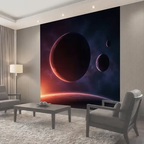 Фотообои Космический пейзаж с планетами