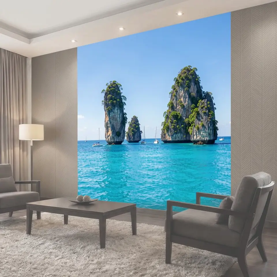 Фотообои Скалы островов и бирюзовое море