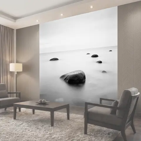 Фотообои Морские камни в тумане