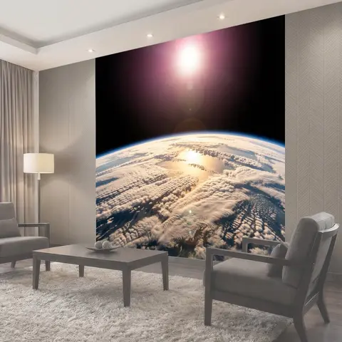 Фотообои Земля из космоса на рассвете