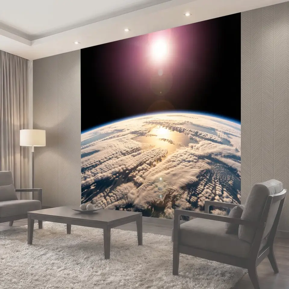 Фотообои Земля из космоса на рассвете