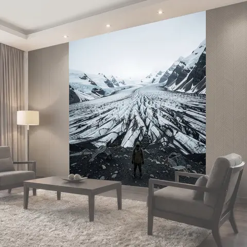 Фотообои Ледник среди снежных гор