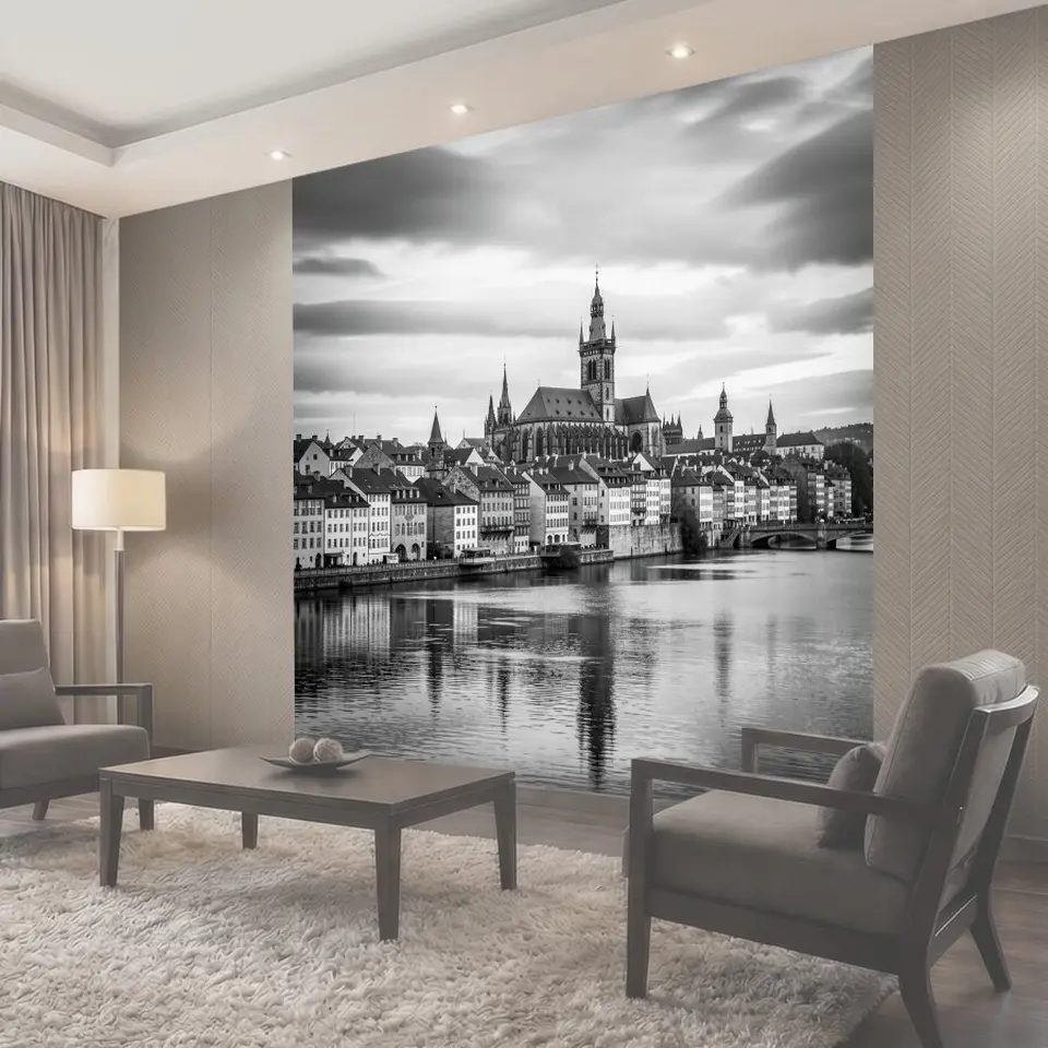 Фотообои Старинный европейский город у реки