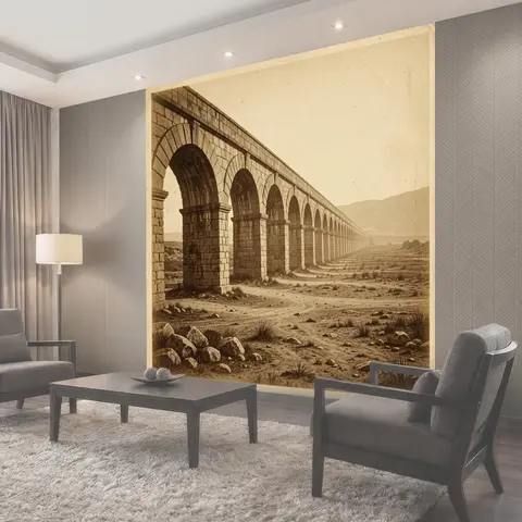 Фотообои Старинный каменный виадук в пустыне
