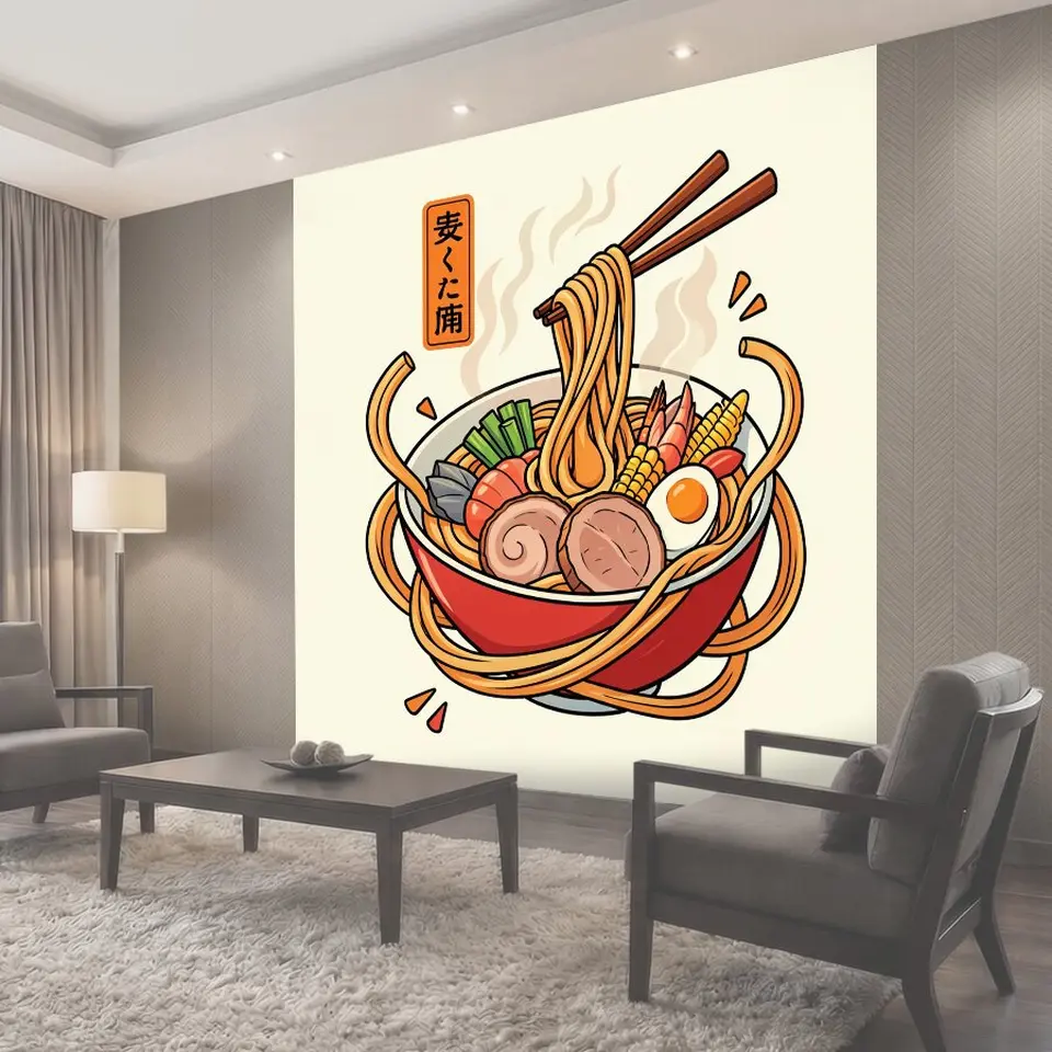 Фотообои Японский рамен с палочками