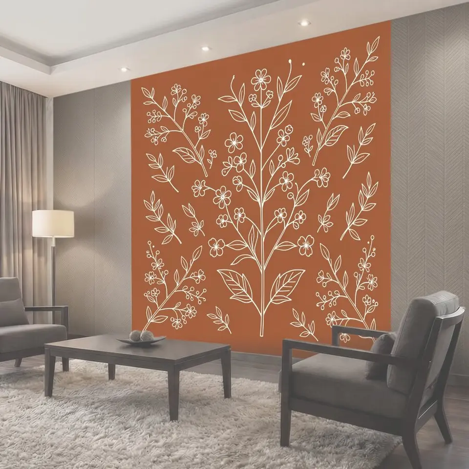 Фотообои Линии ветвистого ботанического дерева