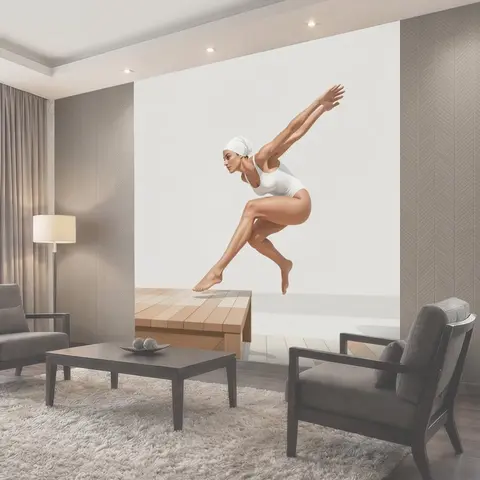 Фотообои Спортивная девушка в прыжке