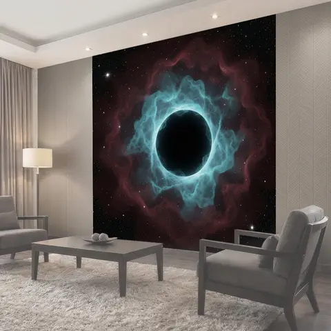 Фотообои Космическая туманность с черной дырой