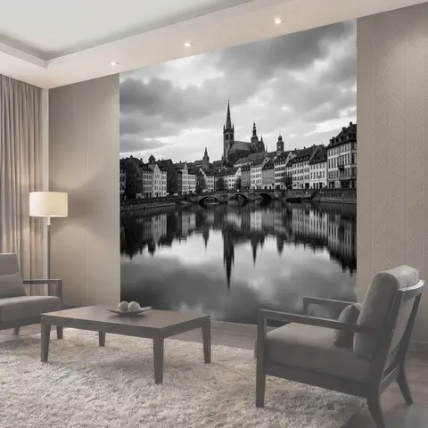 Фотообои Старинный европейский город у реки