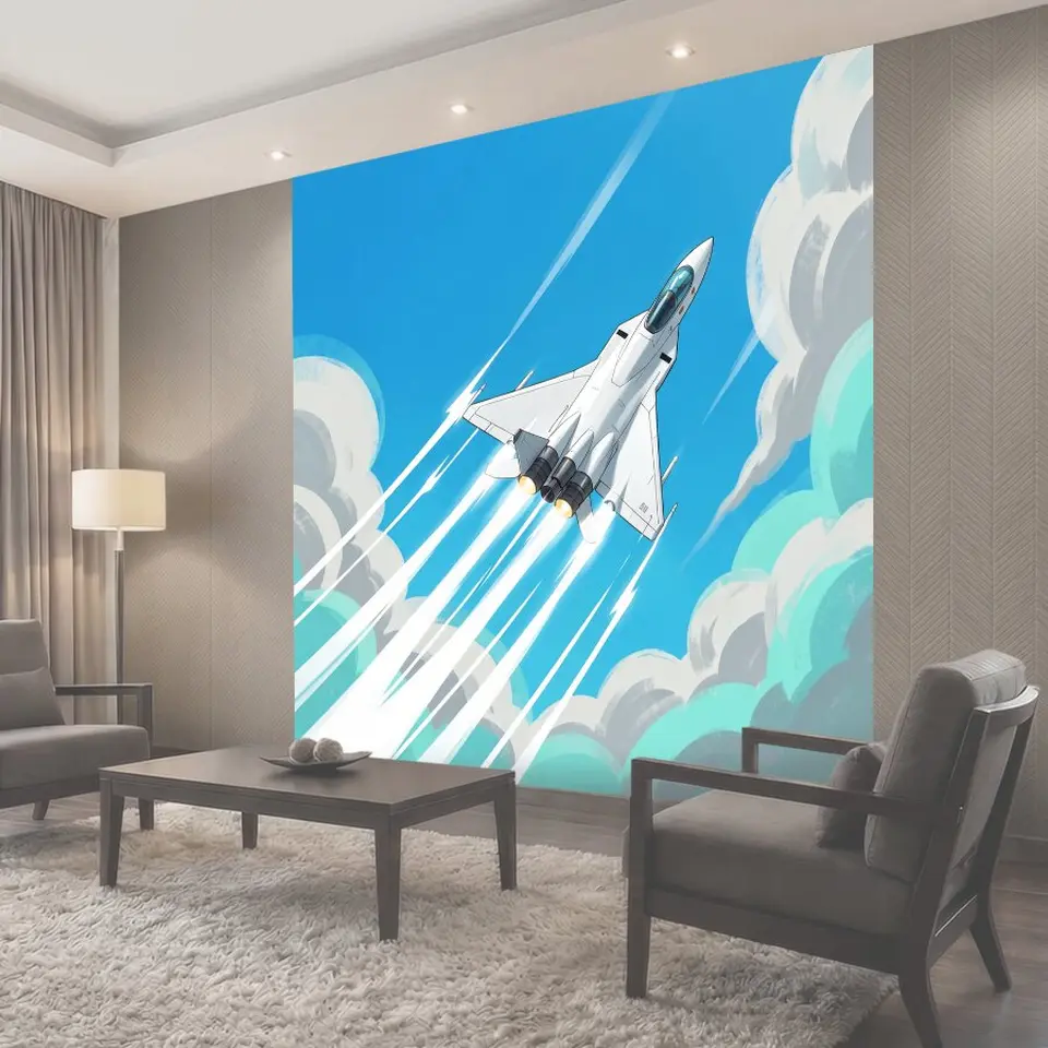 Фотообои Реактивный самолёт в небе