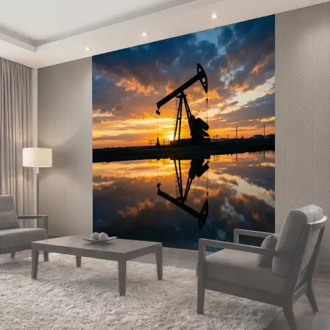 Фотообои Нефтяная качалка у горизонта