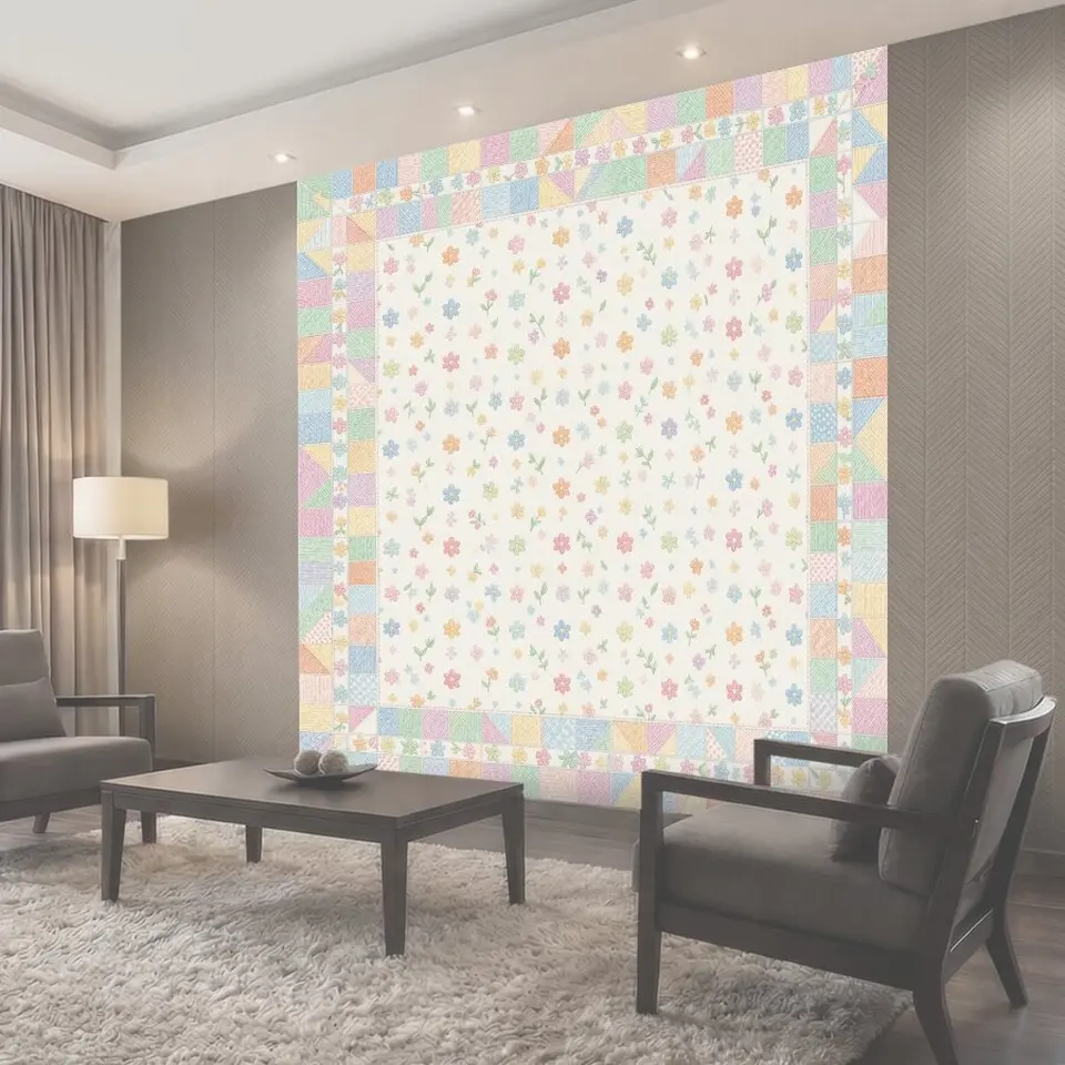 Фотообои Лоскутный цветочный калейдоскоп