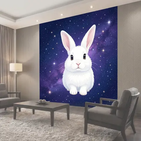 Фотообои Зайчик в космическом сиянии
