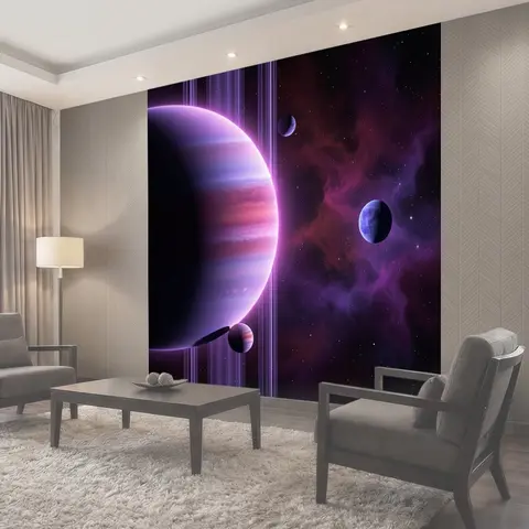 Фотообои Космический пейзаж с планетами