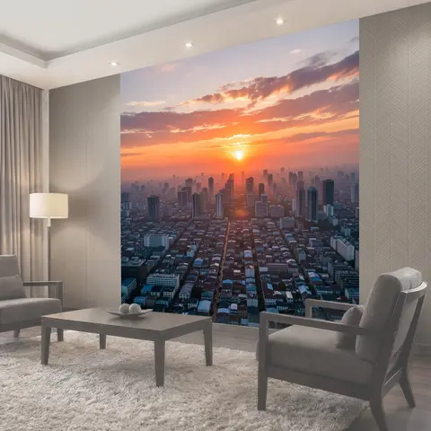 Фотообои Городской skyline на рассвете