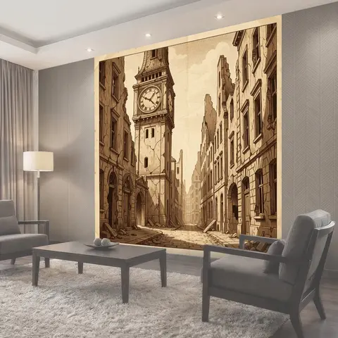 Фотообои Разрушенный европейский переулок