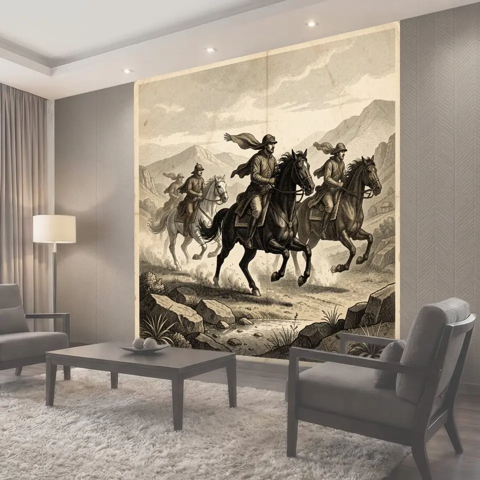 Фотообои Кавалерийский отряд в горах