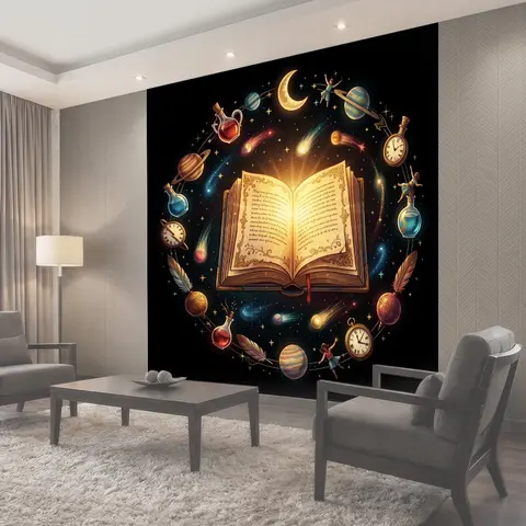 Фотообои Волшебная книга и космос