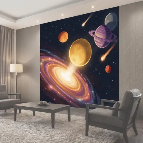 Фотообои Космический пейзаж с планетами
