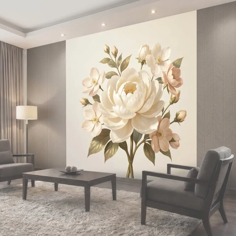 Фотообои Нежные цветы в пастельных тонах