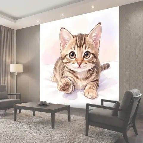 Фотообои Милый полосатый котенок