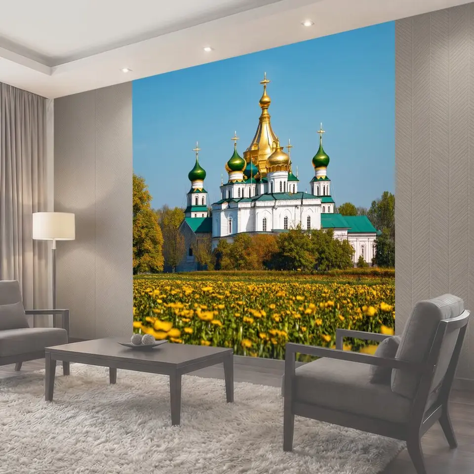 Фотообои Россия — путешествие по золотому кольцу, раскрывающее древние храмы, монастыри и уникальные деревни