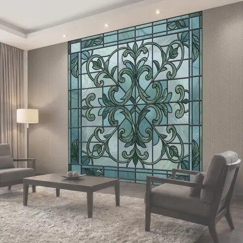 Фотообои Цветочный витражный орнамент