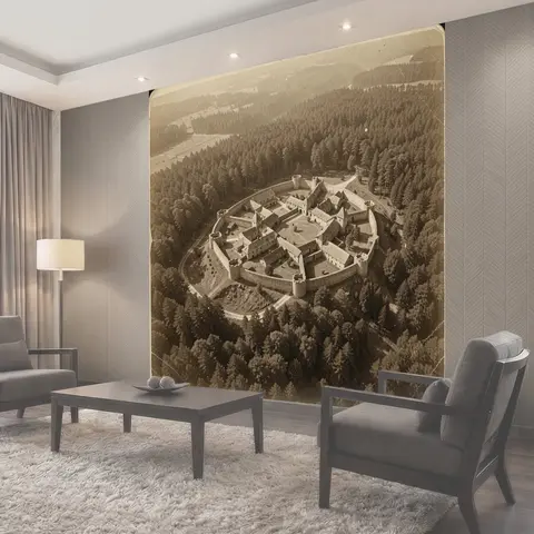 Фотообои Старинная крепость среди леса