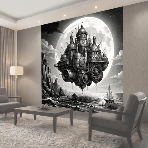 Фотообои Небесная крепость над океаном
