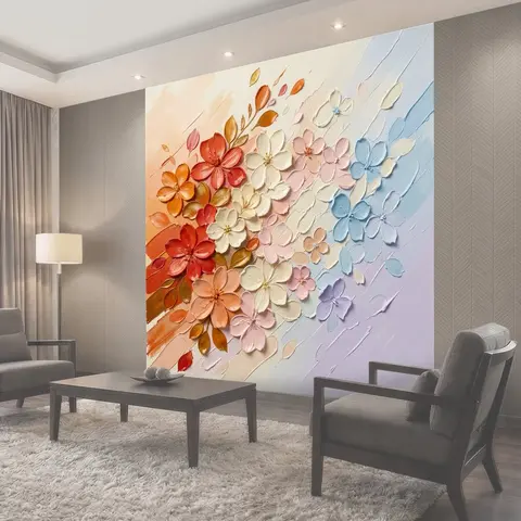 Фотообои Цветочный букет в пастельных тонах