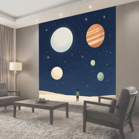 Фотообои Космический пейзаж с планетами