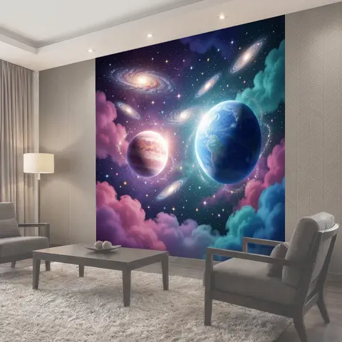 Фотообои Космос с планетами и галактиками