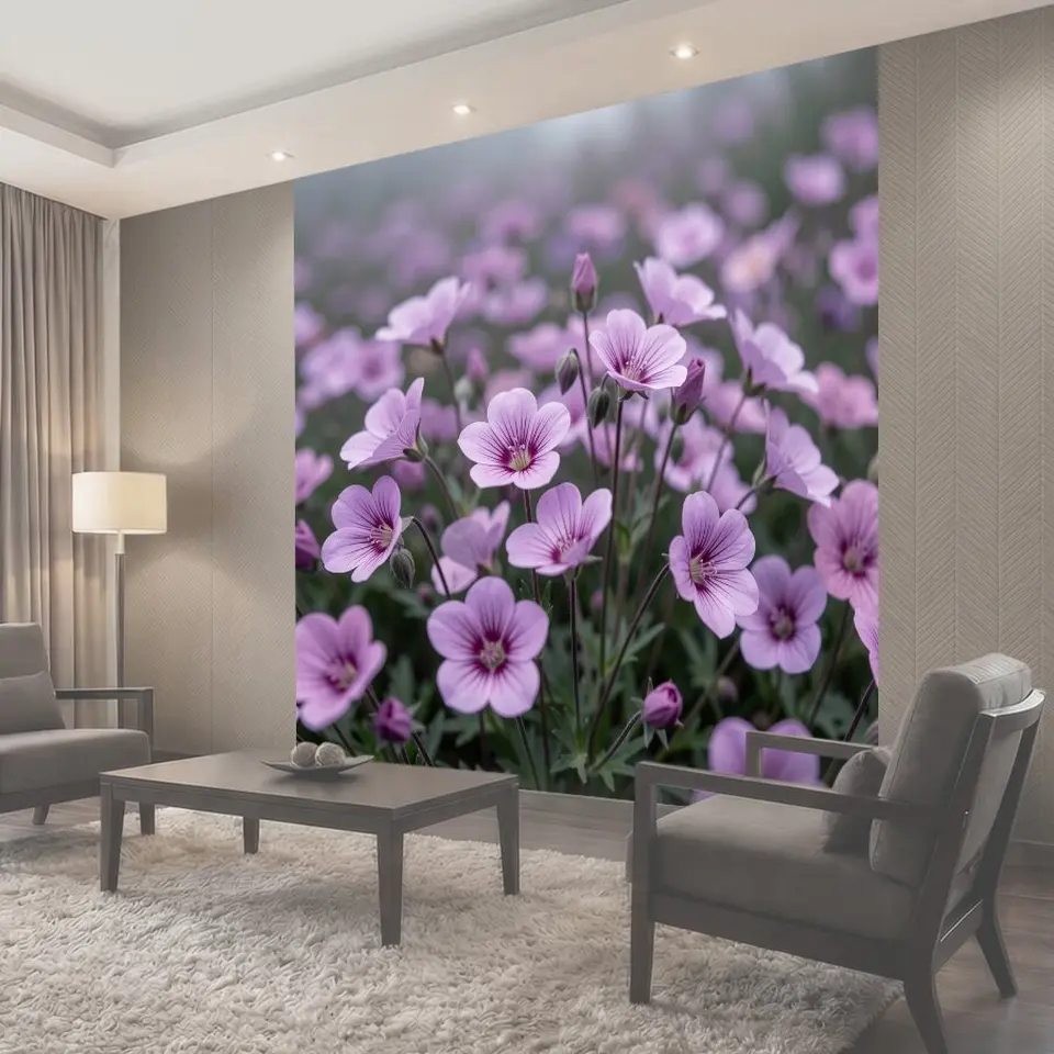 Фотообои Нежные лиловые полевые цветы