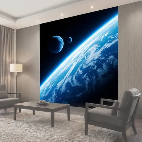 Фотообои Космос с планетами и Землей